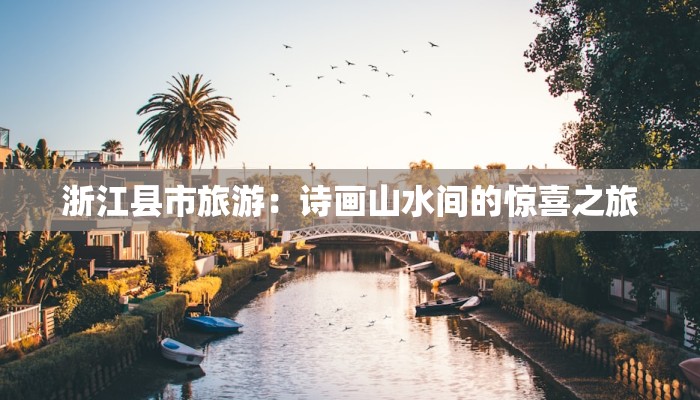 浙江县市旅游：诗画山水间的惊喜之旅